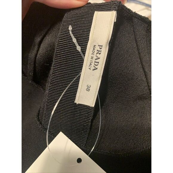 Prada Authentic Solid Black Short Sleeve Sheath Knee Length Dress IT 38 US 2 Xs - Picture 5 of 7